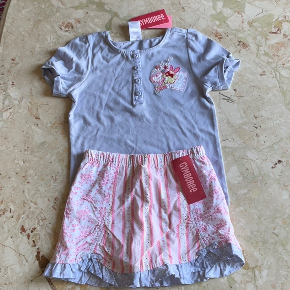 NWT Gymboree girls skort set, size 4, 100% cotton, lavender and pink - Picture 1 of 2